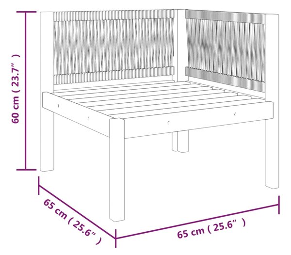 VidaXL Καναπέδες Κήπου Γωνιακοί 2 τεμ. Μασίφ Ξύλο Ακακίας με Μαξιλάρια
