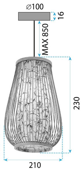 Φωτιστικό οροφής Bamboo APP1635-1CP