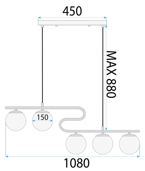 Κρεμαστό φωτιστικό APP1599-5CP Gold