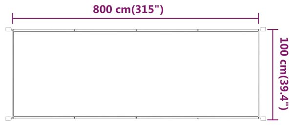 VidaXL Τέντα Κάθετη Λευκή 100 x 800 εκ. από Ύφασμα Oxford