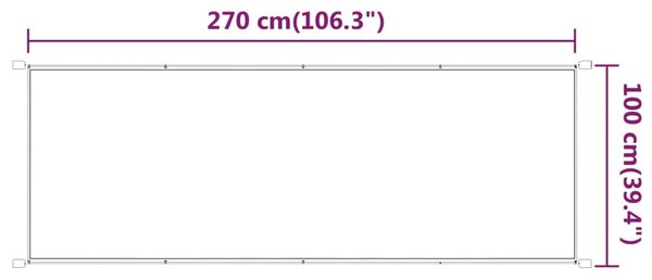 VidaXL Τέντα Κάθετη Λευκή 100 x 270 εκ. από Ύφασμα Oxford