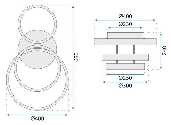 Μοντέρνο φωτιστικό οροφής LED G003-C Gold