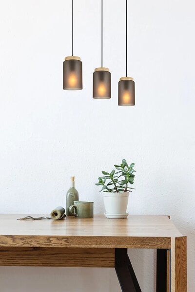 Κρεμαστό φωτιστικό APP1812-3CP Frosted Grey
