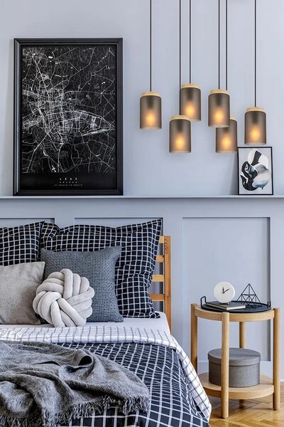 Κρεμαστό φωτιστικό APP1813-6CP Frosted Grey