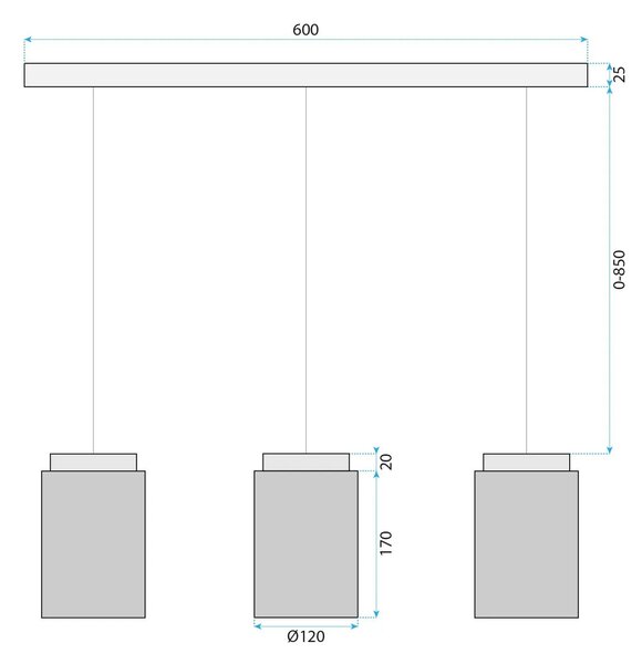Κρεμαστό φωτιστικό APP1812-3CP Frosted Grey