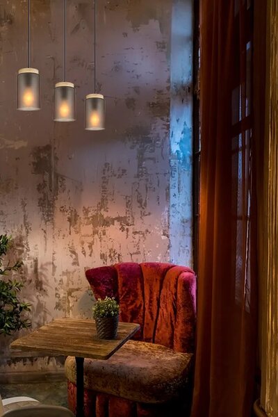 Κρεμαστό φωτιστικό APP1812-3CP Frosted Grey