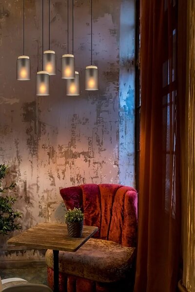 Κρεμαστό φωτιστικό APP1813-6CP Frosted Grey
