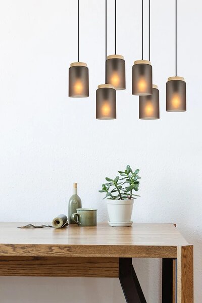 Κρεμαστό φωτιστικό APP1813-6CP Frosted Grey
