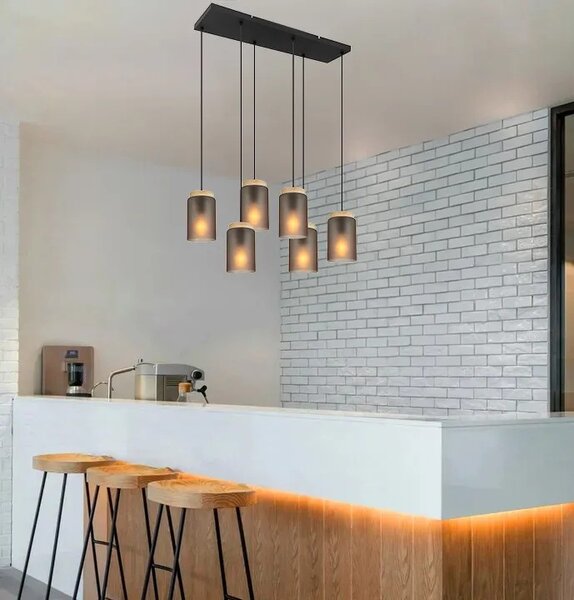 Κρεμαστό φωτιστικό APP1813-6CP Frosted Grey