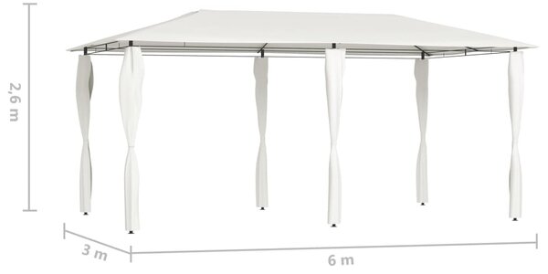 VidaXL Κιόσκι με Καλύμματα Στύλων Κρεμ 2,98x5,3x2,59 μ. 160 γρ./μ²