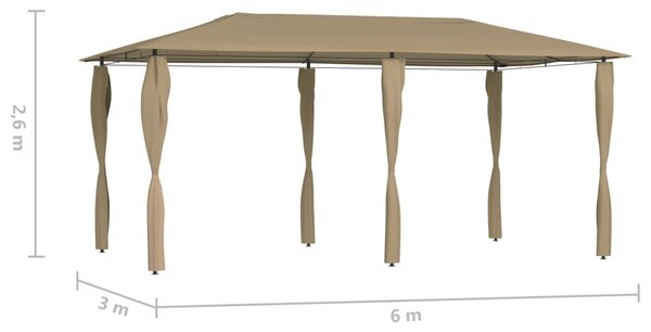 VidaXL Κιόσκι με Καλύμματα Στύλων Taupe 2,98x5,3x2,59 μ. 160 γρ./μ²