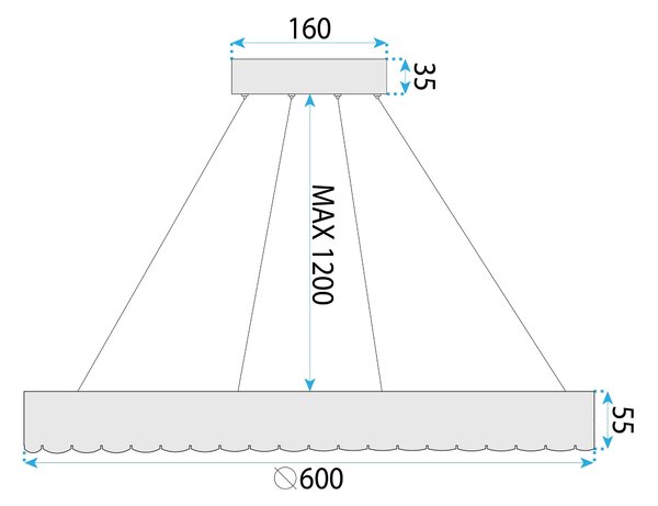 Λάμπα LED MS019-CP ROSE GOLD 60cm