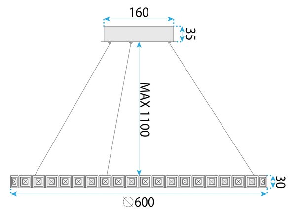 Λάμπα LED MS010-CP 59cm Chrome