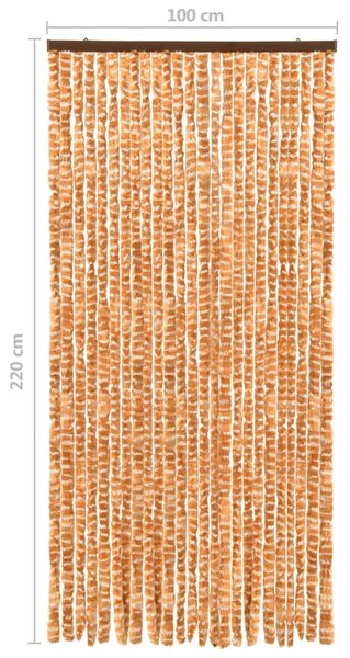 VidaXL Σήτα - Κουρτίνα Πόρτας Ώχρα / Λευκό 100 x 220 εκ. από Σενίλ