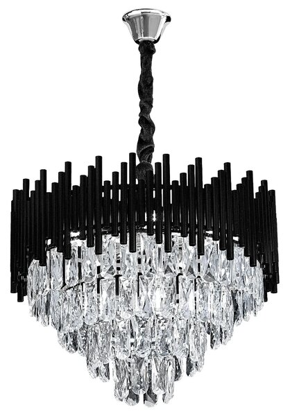 Κρεμαστό φωτιστικό με κρύσταλλα G063-CP 50cm BLACK