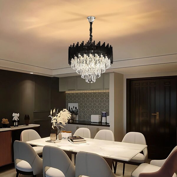 Κρεμαστό φωτιστικό με κρύσταλλα G063-CP 50cm BLACK
