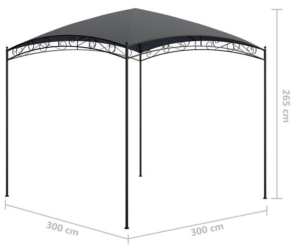 VidaXL Κιόσκι Ανθρακί 3 x 3 x 2,65 μ. 180 γρ./μ²