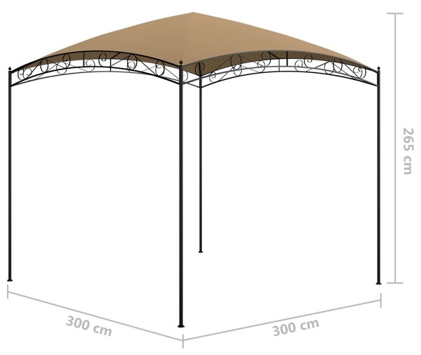 VidaXL Κιόσκι Taupe 3 x 3 x 2,65 μ. 180 γρ./μ²