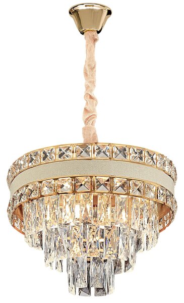 Κρεμαστό φωτιστικό με κρύσταλλα G047-CP 40CM GOLD