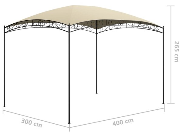 VidaXL Κιόσκι Κρεμ 3 x 4 x 2,65 μ. 180 γρ./μ²