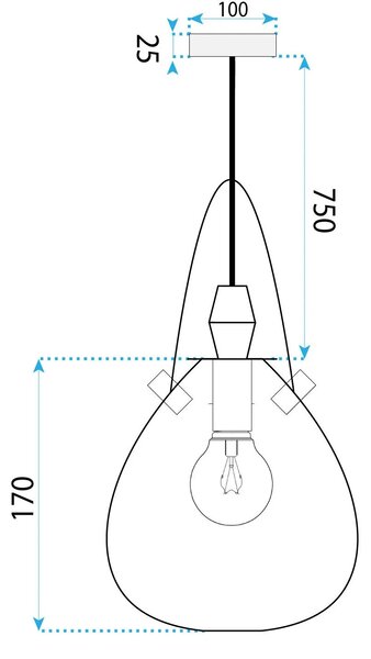 APP1774-1CP BLACK GREY Κρεμαστό φωτιστικό