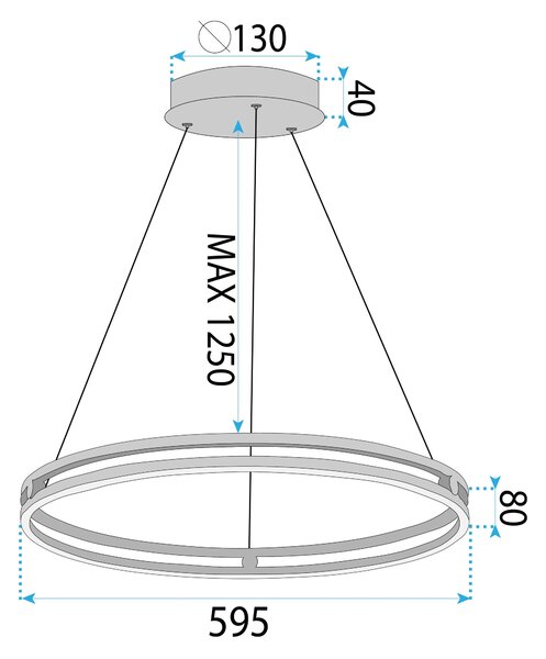 Lampa wisząca LHJ015-CP 60 CM GOLD