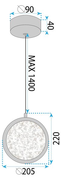 Κρυστάλλινο Κρεμαστό Φωτιστικό LED LHJ100-1CP Złota