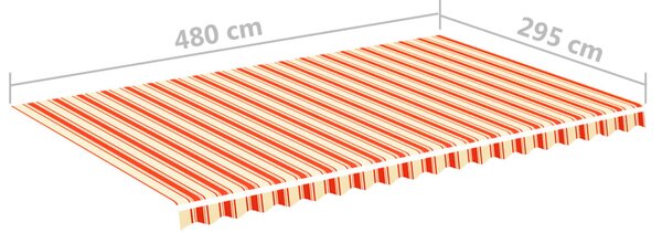 VidaXL Τεντόπανο Ανταλλακτικό Κίτρινο / Πορτοκαλί 5 x 3 μ