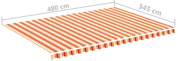 VidaXL Τεντόπανο Ανταλλακτικό Κίτρινο / Πορτοκαλί 5 x 3,5 μ