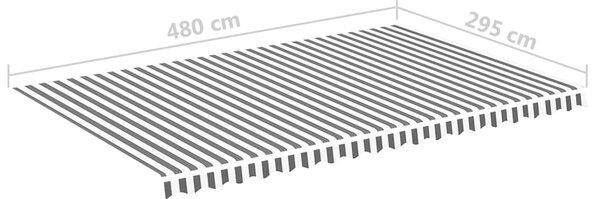VidaXL Τεντόπανο Ανταλλακτικό Ανθρακί / Λευκό 5 x 3 μ