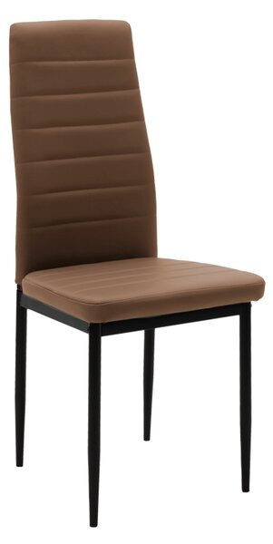 Καρέκλα Parker pakoworld PU cappuccino-μαύρο πόδι 42x48x98εκ