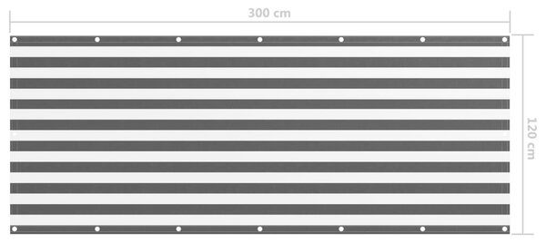 VidaXL Διαχωριστικό Βεράντας Ανθρακί/Λευκό 120 x 300 εκ. Ύφασμα Oxford