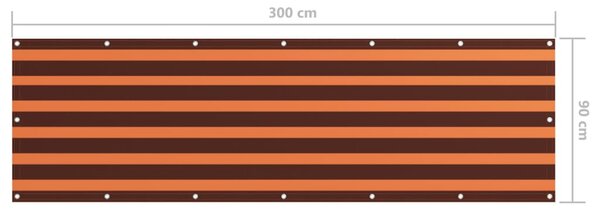 VidaXL Διαχωριστικό Βεράντας Πορτοκαλί/Καφέ 90 x 300 εκ. Ύφασμα Oxford