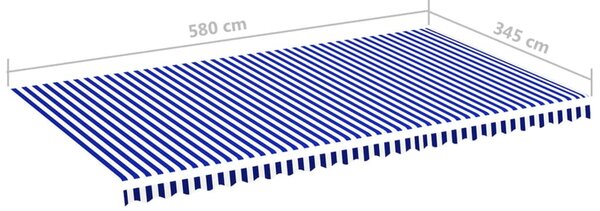 VidaXL Τεντόπανο Ανταλλακτικό Μπλε / Λευκό 6 x 3,5 μ