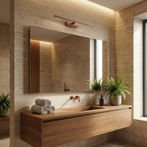 Επιτοίχο φωτιστικό μπάνιου LED APP1895-1W 40 cm BRUSH COPPER