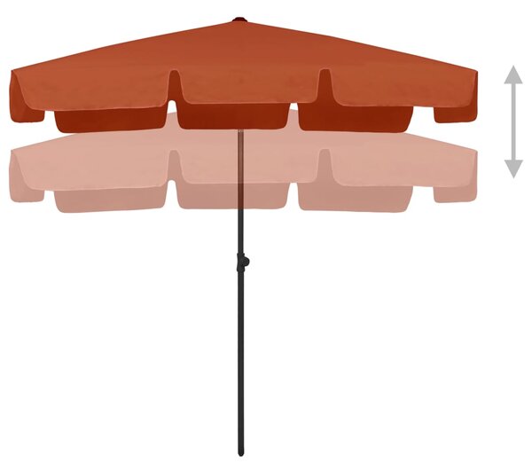 VidaXL Ομπρέλα Θαλάσσης Τερακότα 200 x 125 εκ