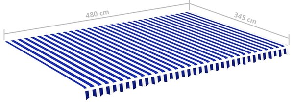 VidaXL Τεντόπανο Ανταλλακτικό Μπλε / Λευκό 5 x 3,5 μ