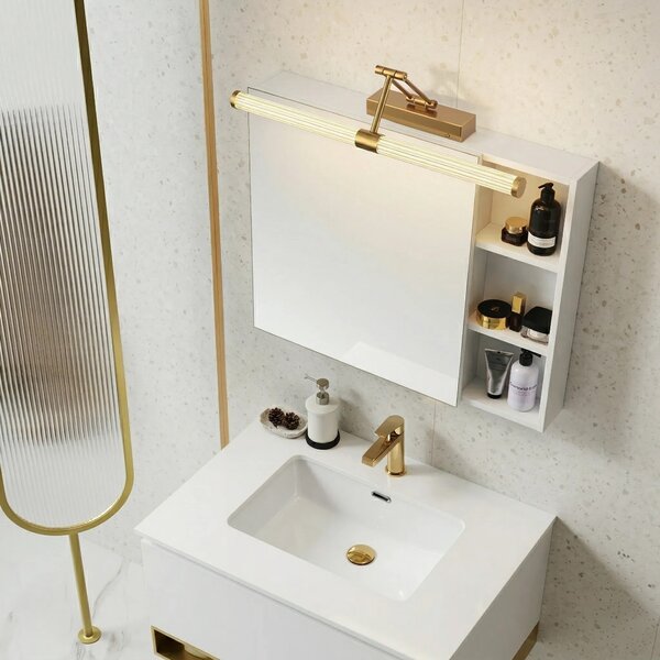 Επιτοίχο φωτιστικό μπάνιου LED APP1900-1W 60cm BRUSH GOLD