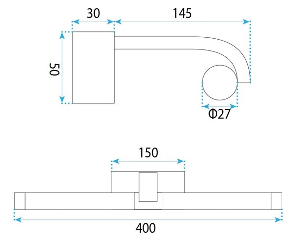 Επιτοίχο φωτιστικό μπάνιου LED APP1881-1W 40cm CHROME