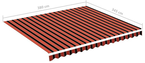 VidaXL Τεντόπανο Ανταλλακτικό Πορτοκαλί / Καφέ 4 x 3,5 μ