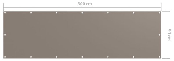 VidaXL Διαχωριστικό Βεράντας Taupe 90 x 300 εκ. Ύφασμα Oxford