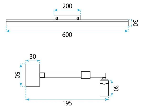 Επιτοίχο φωτιστικό μπάνιου LED APP1876-1W 60cm BRUSH GOLD