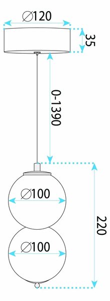 Κρεμαστό φωτιστικό οροφής LED LHJ117-2CP ματ χρυσό