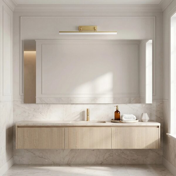 Επιτοίχο φωτιστικό μπάνιου LED APP1876-1W 60cm BRUSH GOLD