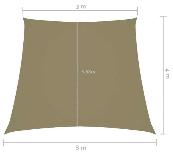 VidaXL Πανί Σκίασης Τρίγωνο Μπεζ 3/5x4 μ. από Ύφασμα Oxford