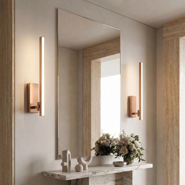 Επιτοίχο φωτιστικό μπάνιου LED SWE038-1W 60cm BRUSH COPPER