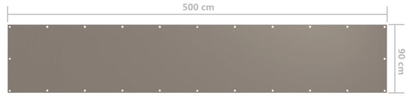 VidaXL Διαχωριστικό Βεράντας Taupe 90 x 500 εκ. Ύφασμα Oxford