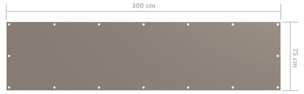 VidaXL Διαχωριστικό Βεράντας Taupe 75 x 300 εκ. Ύφασμα Oxford