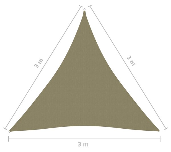 VidaXL Πανί Σκίασης Τρίγωνο Μπεζ 3 x 3 x 3 μ. από Ύφασμα Oxford