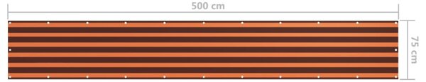 VidaXL Διαχωριστικό Βεράντας Πορτοκαλί/Καφέ 75 x 500 εκ. Ύφασμα Oxford